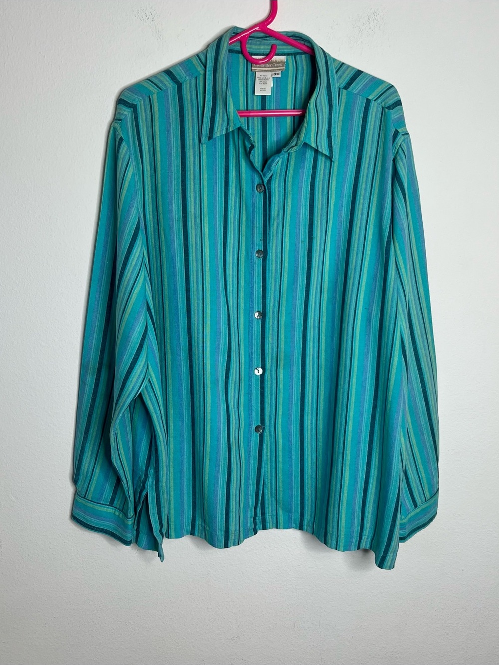 Coldwater Creek Women’s Shirt Long Sleeve Size 3X, Multicolor Stripes